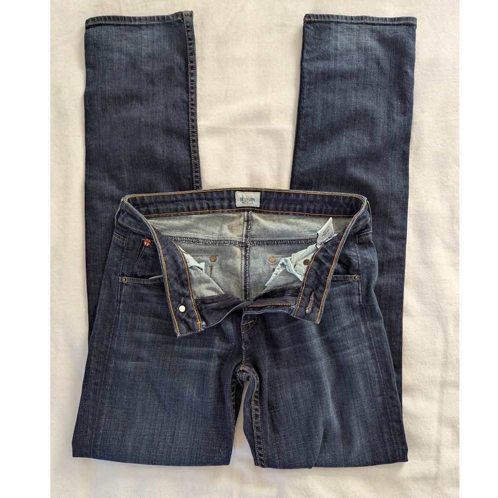 Hudson Carly Midrise Strait Jeans Dark Wash Denim Women's Size 27 Made in USA